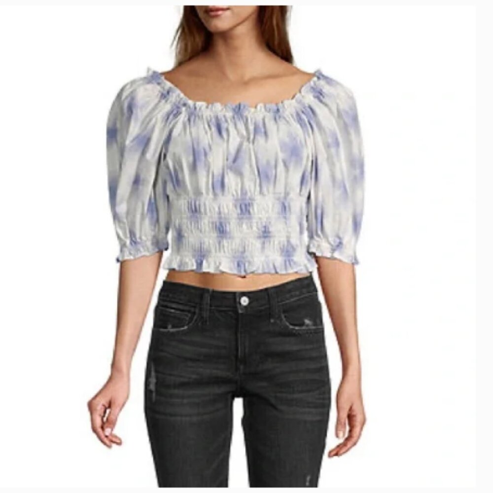 Levi's Milkmaid Floral Cottagecore Coquette Peasant Crop Top Blouse (1013)